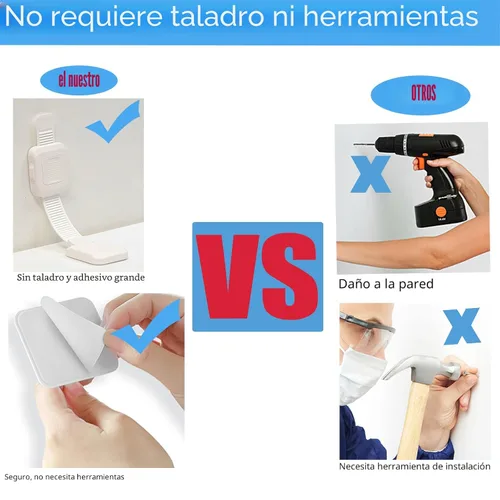 Vista 3 de YEYA Anclajes de muebles mejorados sin taladrar para bebés a prueba