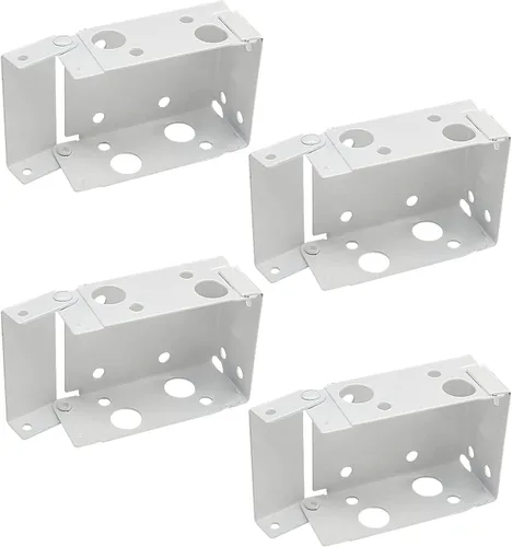 Vista 7 de Waziaqoc 4 soportes para persianas, 2.5 pulgadas, color blanco, de perfil bajo, soportes de montaje para barandillas de ventana, tamaño exterior