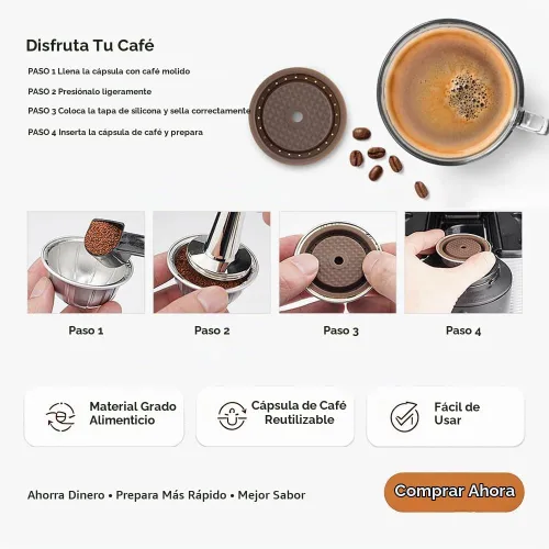 Vista 6 de Cápsulas de café reutilizables para Vertuo, paquete de 9