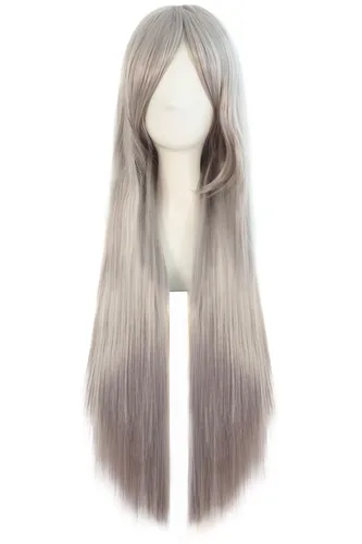 Vista 6 de MapofBeauty - Peluca de cosplay para disfraz de anime de 32 pulgadas de largo, color negro