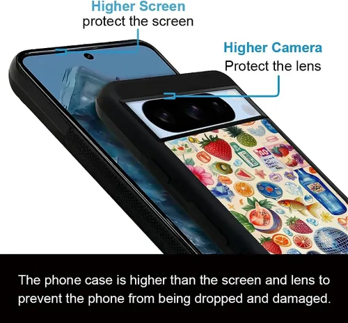 Vista 583 de Compatible con Google Pixel 4A 5G Mobile Case Creative Acrylic Panel trasero Silicona Protección Grip especialmente diseñado para Google Pixel 4A 5G