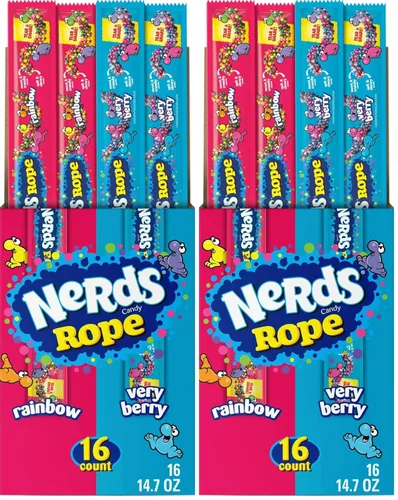 Vista 9 de NERDS Cuerda, caramelo, caja variada, arcoíris y muy bayas, 0.92oz (16 unidades)