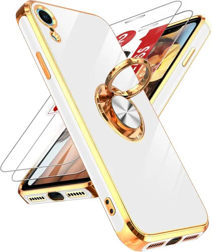 Vista 115 de LeYi Funda para iPhone XR: con Protector de Pantalla de Vidrio Templado [Paquete de 2] Soporte de Anillo Giratorio de 360°, Soporte Magnético