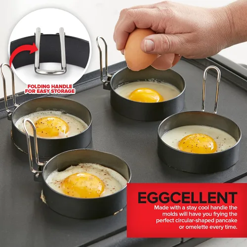 Vista 5 de Modern Innovations Kit de Accesorios para Desayuno en Plancha - Dispensador de Masa para Panqueques para Plancha, Prensa de Parrilla de Hierro