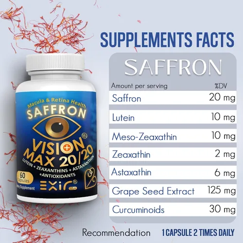 Vista 4 de EXIR Suplementos oculares de apoyo al rendimiento visual para macular, visión nocturna, fatiga ocular, 60