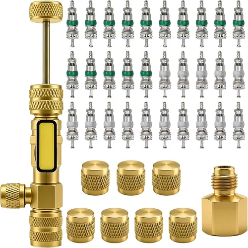 Vista 9 de TWTADE Kit de herramientas de instalación de extracción rápida de núcleo de válvula R134A - Herramienta de extracción de núcleo de válvula de aire