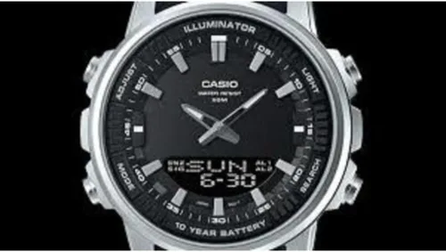Vista 5 de Casio AMW-880D-1A Mens Enticer World Time Telememo Analog Digital Watch White