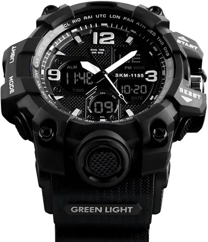 Vista 3 de LYMFHCH Reloj deportivo analógico para hombre Reloj digital militar LED