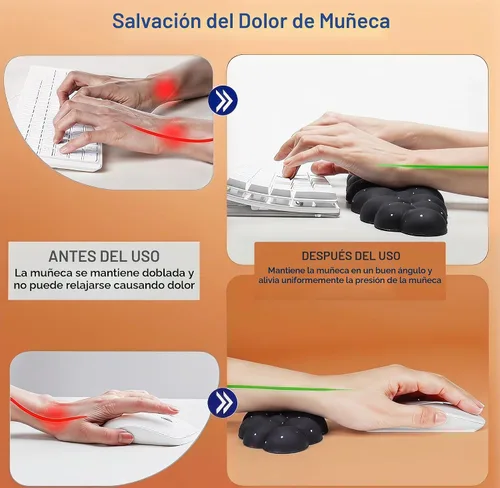 Vista 3 de Cloud - Juego de reposamuñecas para teclado y mouse, incluye un bonito posavasos, con computadoras y portátiles (juego de estrellas negras)