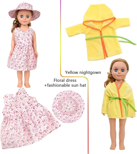 Vista 3 de MSYO 10 juegos (19 piezas) de ropa de muñeca para muñecas de 17 a 18 pulgadas, trajes diversos