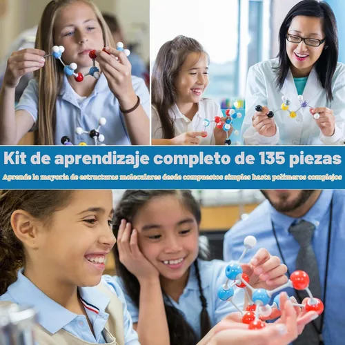 Vista 4 de Kit de modelo de química de 135 piezas, kits de modelo molecular portátil