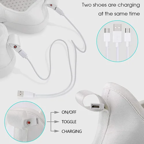 Vista 7 de PYYIQI Zapatos de fibra óptica LED con luz para mujeres y hombres, tenis luminosos intermitentes para festivales, Navidad, Halloween, fiesta de Año