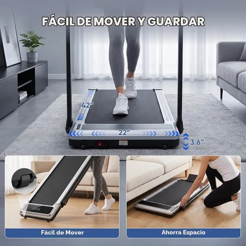 Vista 6 de NEWBULIG Almohadilla plegable para caminar con barra de mango, cintas de Plateado (Classic Silver)