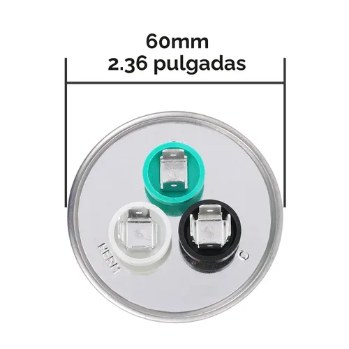 Vista 3 de VEXUNGA Capacitor Dual de Arranque Redondo A/C de 50/5 uF 50+5 MFD 370VAC o 440VAC CBB65 CBB65B Capacitores de Aire Acondicionado para Motor