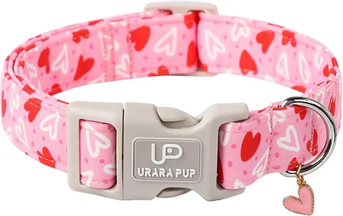 Vista 36 de Collar de perro floral azul, collar floral de algodón ajustable para primavera y verano con colgante de margarita, hebilla de liberación rápida