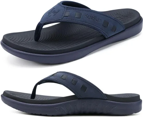 Vista 14 de KuaiLu - Sandalias deportivas para hombre con soporte de arco ortopédico estilo tanga con soporte para fascitis plantar para exteriores, de verano