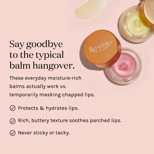 Vista 2 de Kari Gran Lip Whip Bálsamo labial hidratante con aceites orgánicos, brillo brillante + menta, textura rica en mantequilla, hidrata y protege