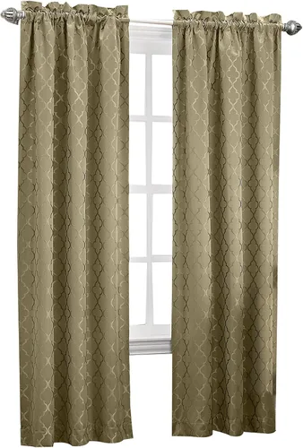 Vista 9 de Sun Zero Viviana Woven Trellis - Cortina con aislamiento térmico, 40 x 84 pulgadas, mineral
