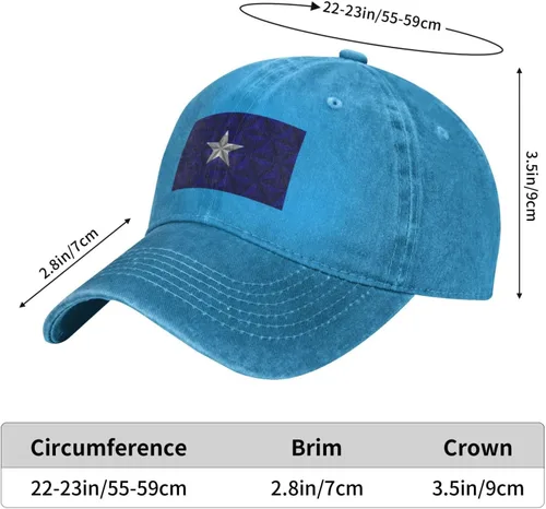 Vista 6 de LIFANGMI Bonnie Blue Flag with Polygon Effect Baseball Cap for Men Women Hats Adjustable Vintage Cowboy Hat Dad Caps