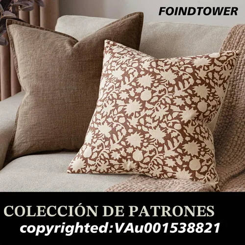 Vista 3 de Foindtower - Juego de 2 fundas de almohada decorativas con flores neutras estilo farmhouse, fundas de almohada boho para sofá, sofá cama