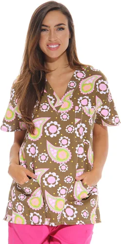 Vista 22 de Just Love - Tops de trabajo festivos para mujer Aqua - Luna y estrellas
