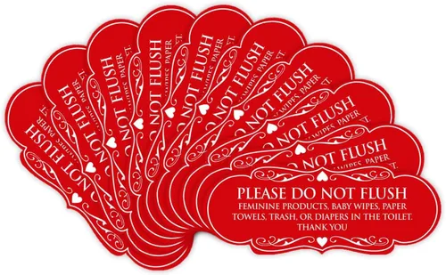 Vista 56 de Signs ByLITA Designer Please Do Not Flush Etiqutte Letrero (negro) - Pequeño 1 paquete