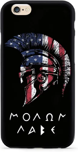 Vista 14 de Inspired Cases - Compatible con iPhone Xs Max - Funda protectora con textura 3D para Apple iPhone Xs Max - Bandera americana - Spartan - Molon Labe
