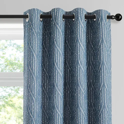 Vista 12 de Cortinas opacas de jacquard blanco y arena cálida, 52 pulgadas de ancho y 96 pulgadas de largo, 2 paneles, aislamiento térmico, reducción de ruido