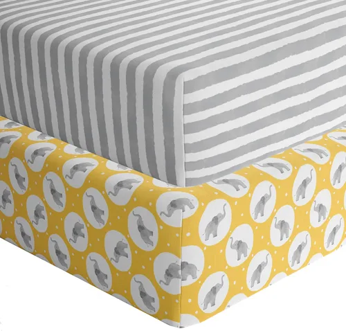 Vista 10 de Featherhead™ Paquete de 2 sábanas bajeras para moisés para bebé niño y niña, 100% algodón de jersey, 16 x 32 pulgadas, ajuste universal para colchón