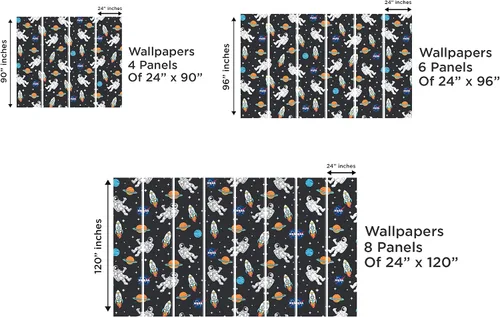 Vista 8 de EGD Papel tapiz de astronautas y planetas, papel tapiz de la NASA, decoración de habitación de niños, papel tapiz para diseño de interiores
