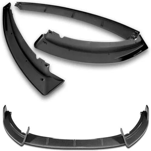 Vista 4 de PU/486/PCF GT-Style Carbon Fiber Print Front Bumper Splitter Body Kit Lip 3PCS Compaitble con Focus ST MK32012-2014 Focus ST MK32012-2014 Focus ST