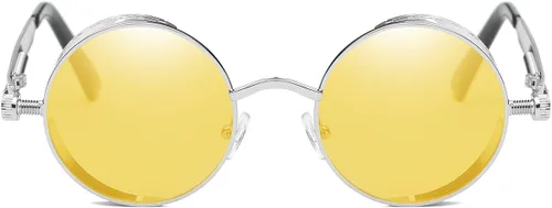 Vista 2 de Dollger Gafas de sol vintage Steampunk retro con marco circular redondo de metal