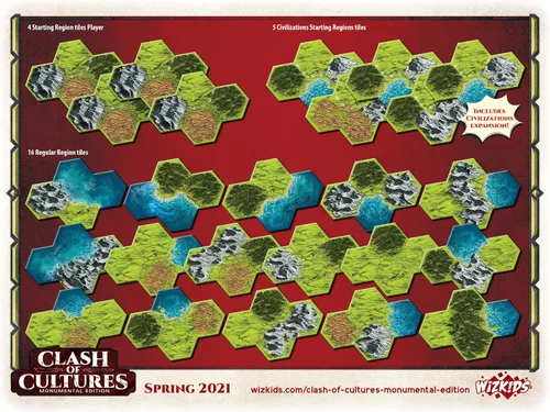 Vista 6 de Clash of Cultures: Monumental Edition Board Game WizKids - Nueva edición
