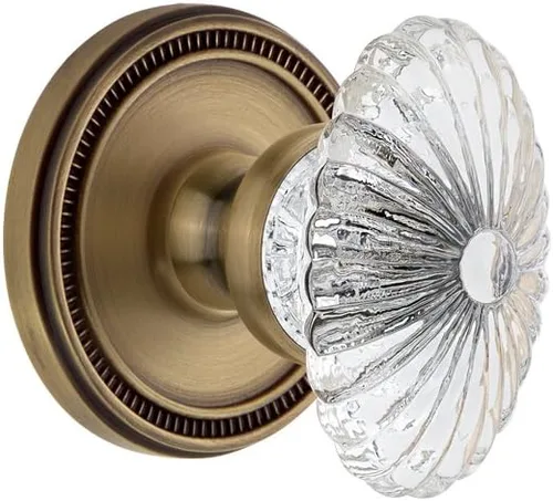 Vista 5 de Grandeur Pewter antiguo, 820641 Soleil Rosette Pomo de cristal burdeos, Privacidad-2.375