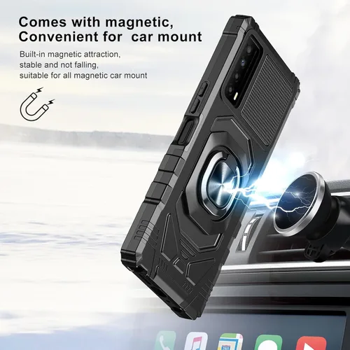 Vista 6 de Ailiber Funda para TCL Stylus 5G - Grado militar, resistente a prueba de golpes, con protector de pantalla, soporte de anillo para montaje magnético