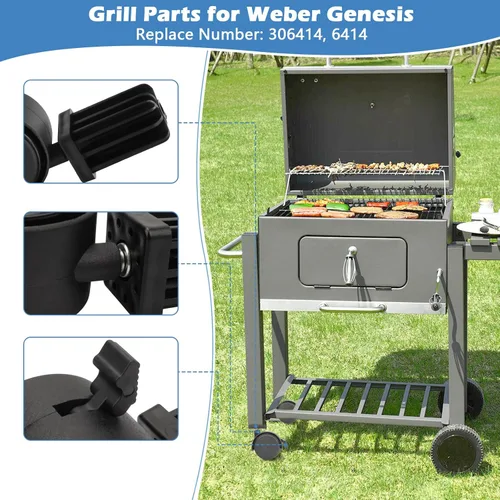 Vista 5 de 6414 306414 Rueda giratoria para parrilla de gas Weber Genesis Summit
