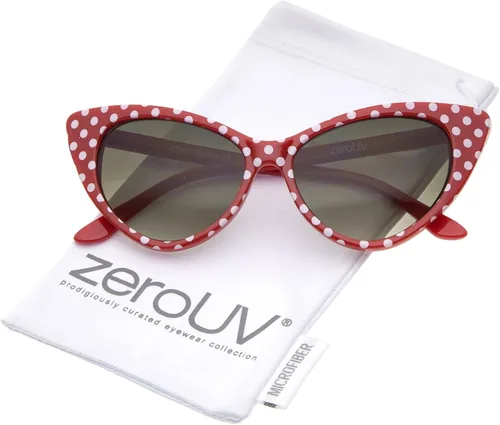 Vista 5 de zeroUV - Lentes de sol para mujer, diseño retro de grandes ojos de gato, 2.126 pulgadas.