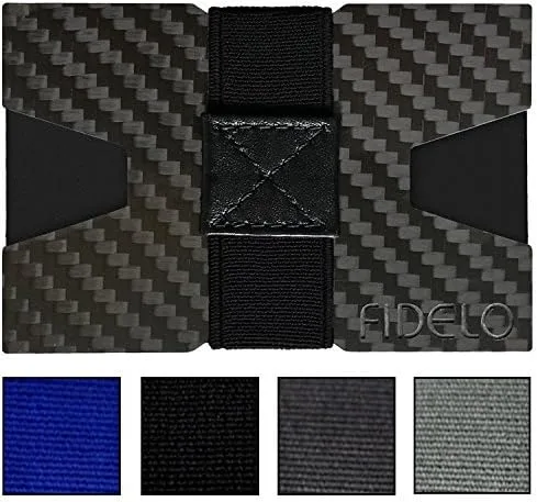 Vista 2 de Portatarjetas y dinero para billeteras de hombres - billeteras pequeñas y minimalistas con bandas sujetadoras para hombre