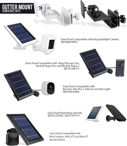 Vista 7 de Wasserstein Soporte de canalón compatible con cámaras Ring, Arlo, Blink, Reolink y paneles solares compatibles (paquete de 2, negro)