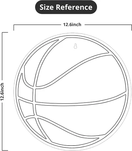 Vista 5 de Señal de neón de baloncesto Lumoonosity - Luces de baloncesto para dormitorio, sala de juegos, pared, decoración temática de baloncesto - Luz