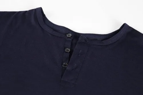 Vista 5 de Camiseta de manga larga para hombre con dobladillo curvo y dobladillo curvo