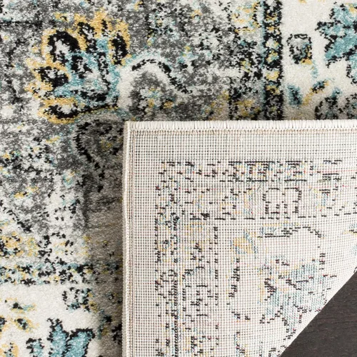 Vista 8 de SAFAVIEH Evoke Collection EVK220B Medallón oriental shabby chic de 2'2" x 4', color gris/dorado, no desprende pelusa, alfombra de acento para sala