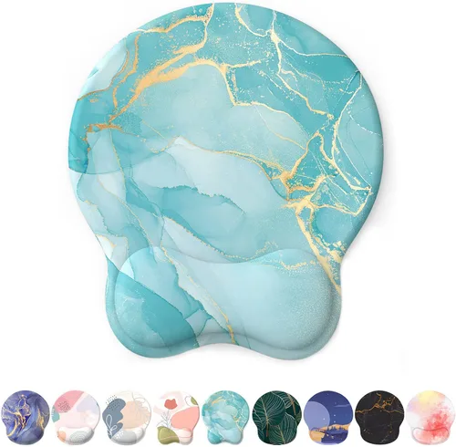 Vista 12 de eulps Alfombrilla de mouse con reposamuñecas, cómoda alfombrilla de mouse para computadora con soporte de muñeca de gel, superficie lisa y base