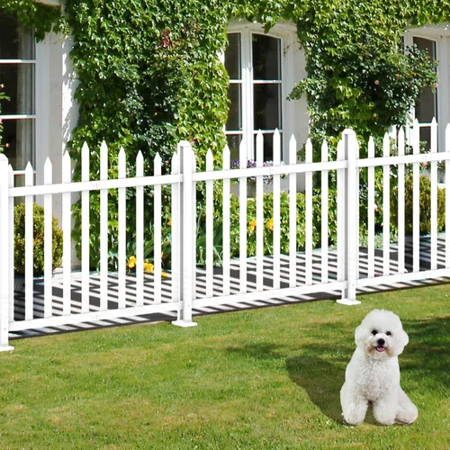 Vista 8 de Pilar de PVC 30 "H poste durable blanco para jardín vinilo piquete valla recta