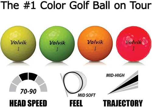 Vista 3 de Volvik Crystal - Juego de 3 pelotas de golf de color premium