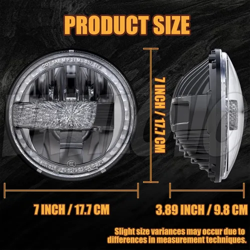 Vista 6 de 2023 Ultra brillo 7 pulgadas halo LED reflector redondo H6024 faro DRL haz alto y bajo estilo Bronco compatible con Jeep Wrangler TJ JK CJ Miata
