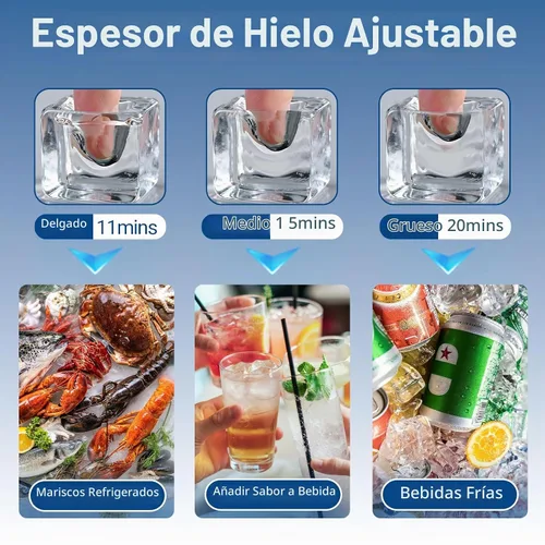 Vista 4 de Erivess - Máquina comercial para hacer hielo, 100 libras/24 horas
