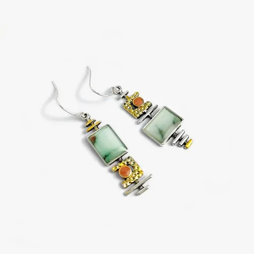 Vista 5 de JA.S.JR Pendientes bohemios diseñados para mujer, Plata de ley, Circonia cúbica