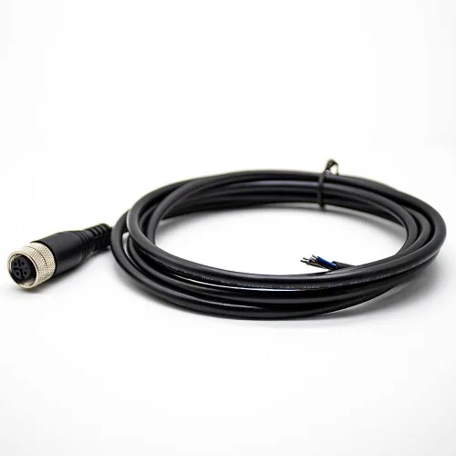 Vista 8 de Elecbee Cable M12 A-Code Conector recto de cabeza hembra individual Cable eléctrico de enchufe de aviación (cable de 12 pines 1M/3.3 pies)