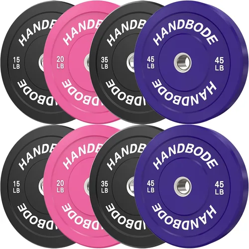 Vista 40 de HANDBODE Juego de discos de peso de 2 pulgadas de alto rebote, juego de discos olímpicos de 45/100/160/190/260/300 libras, juego de discos